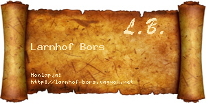 Larnhof Bors névjegykártya